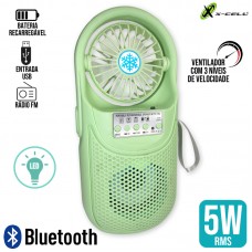 Caixa de Som Bluetooth e Ventilador CH-F306 X-Cell - Verde